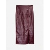 Afbeelding van FAUX LEATHER MIDI SKIRT SPLIT *IN BROWN & BORDEAUX | MADE IN ITALY
