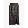 Afbeelding van FAUX LEATHER MIDI SKIRT SPLIT *IN BROWN & BORDEAUX | MADE IN ITALY