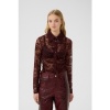Afbeelding van GESTUZ LEALA SHIRT LACE BURGUNDY