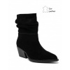 Afbeelding van SUEDE SLOUCHY ANKLE BOOTS LOW WIDE HEEL *IN BROWN & BLACK