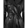 Afbeelding van LEATHER TRENCHCOAT + FAUX FUR COLLAR [DETACHABLE)
