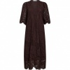 Afbeelding van HAUTE L’AMITIÉ CURVY LACE HEM DRESS BROWN