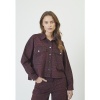 Afbeelding van CO’COUTURE LEO DENIM CROP SHIRT BURGUNDY LEO