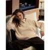 Afbeelding van DANTE6 SIEGA CUT-OUT FRINGE SWEATER MERINOWOOL *IN CREME & BROWN