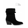 Afbeelding van SUEDE SLOUCHY ANKLE BOOTS LOW WIDE HEEL *IN BROWN & BLACK