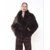 Afbeelding van FAUX FUR OVERSIZED JACKET WIDE COLLAR DARKBROWN
