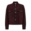 Afbeelding van CO’COUTURE LEO DENIM CROP SHIRT BURGUNDY LEO
