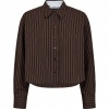 Afbeelding van HAUTE L'AMITIÉ MOCCA STRIPE LOGO PRINT SHIRT 