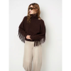 Afbeelding van DANTE6 SIEGA CUT-OUT FRINGE SWEATER MERINOWOOL *IN CREME & BROWN