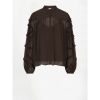 Afbeelding van DANTE6 LARA RUFFLE DETAIL BLOUSE ESPRESSOBROWN