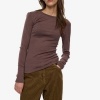 Afbeelding van MINIMUM NATASHAS T-SHIRT LONGSLEEVE MERINO *IN PLUM, PEPPERCORN & BLACK
