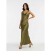 Afbeelding van DRAPED SATIN DRESS *IN GREEN OR BROWN