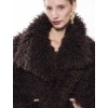 Afbeelding van FAUX FUR OVERSIZED JACKET WIDE COLLAR DARKBROWN