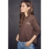 Afbeelding van HAUTE L’AMITIÉ CURVE LOGO SWEATER BROWN