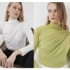 Afbeelding van DRAPED LONGSLEEVE TOP *IN WHITE & GREEN