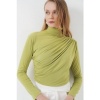 Afbeelding van DRAPED LONGSLEEVE TOP *IN WHITE & GREEN