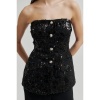 Afbeelding van SECOND FEMALE FLAKES STRAPLESS TOP SEQUINS