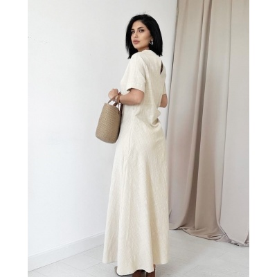 Foto van ELISA PLEATED CREW NECK DRESS LINENLOOK 