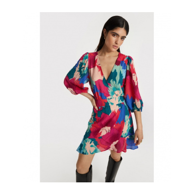 ALIX THE LABEL STRUCTURED CHIFFON FLOWER DRESS