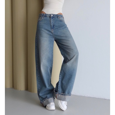 Foto van BAGGY FOLD UP WIDE JEANS