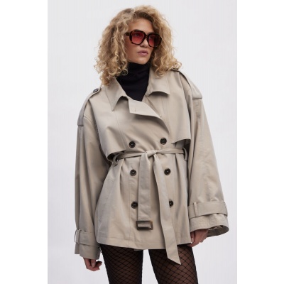Foto van GESTUZ BIRDIE OVERSIZED SHORT TRENCH JACKET