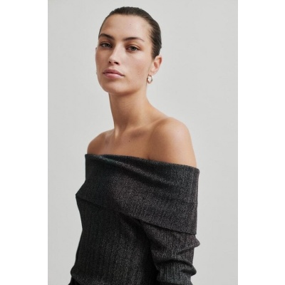 Foto van SECOND FEMALE ELLIS LUREX KNIT OFF SHOULDER GLITTERTOP