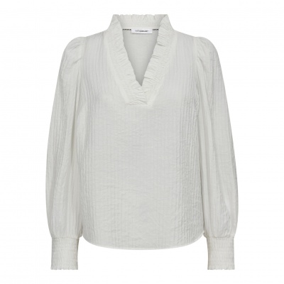 Foto van CO'COUTURE SHINA V-BLOUSE *IN BROWN & OFF WHITE