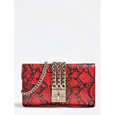 Foto van Guess Prisma Clutch Python Rood