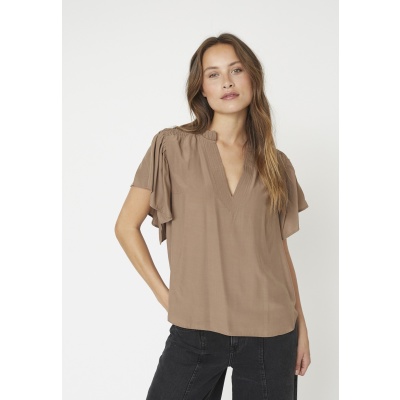 Foto van CO’COUTURE TORA FRILL V-TOP WALNUT