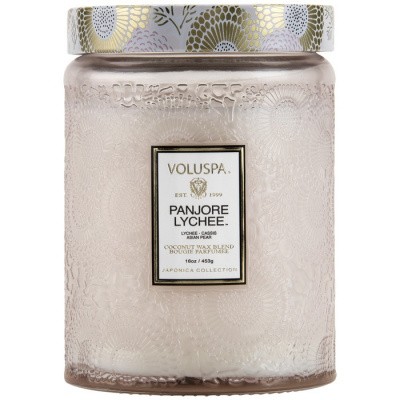 Foto van Voluspa Large Embossed Glass jar Lychee