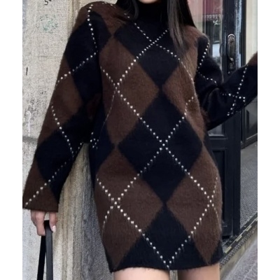 Foto van FASHION ARGYLE KNITSWEATER/DRESS 