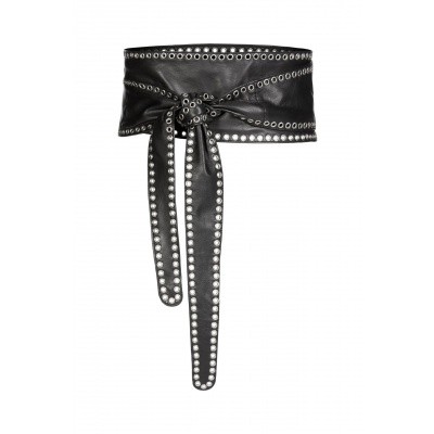 Foto van Set Belt style 59426 with eyelets lambskin black