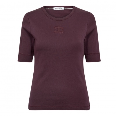 Foto van CO'COUTURE GRANNY EMBROIDERY TEE *in burgundy & mocca*