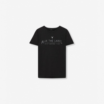 Foto van Alix the Label Ladies Knitted boxy t-shirt black