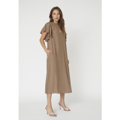 Foto van CO’COUTURE TORA FRILL V-DRESS WALNUT