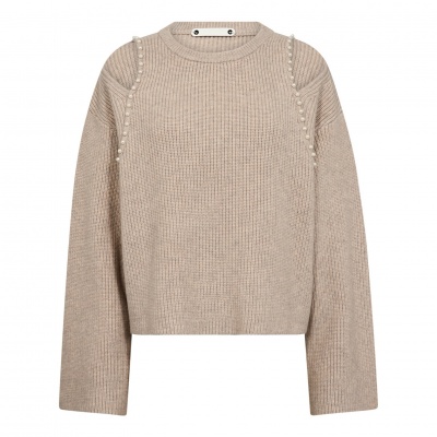 CO'COUTURE ROW RIB PEARL KNIT 