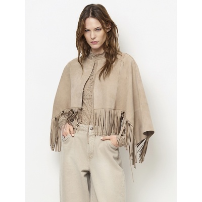 Foto van DANTE6 SPENCER SUEDE FRINGED PONCHO