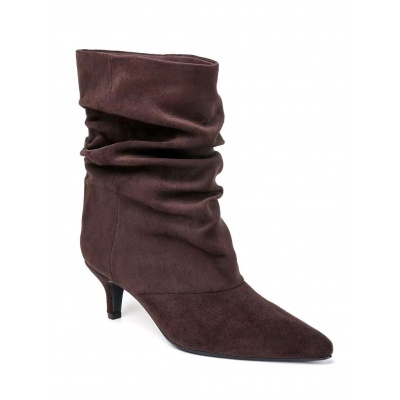 Foto van SLOUCHY ANKLE BOOTS DARKBROWN LOW HEEL
