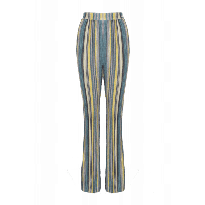 Foto van Maria Tailor Pauline Pant Green lurex stripe