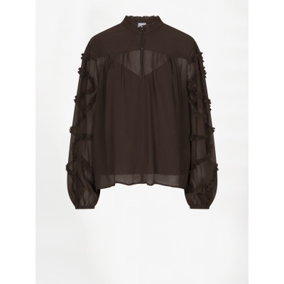 Foto van DANTE6 LARA RUFFLE DETAIL BLOUSE ESPRESSOBROWN