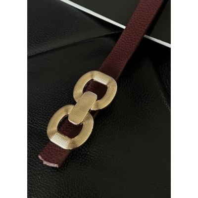 Foto van FIORI DOUBLE BUCKET BELT RIEM *IN BLACK of BEIGE of BURGUNDY