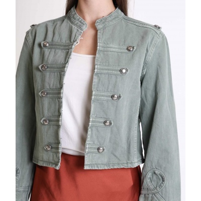 Foto van MILITARY DENIM JACKET IN LIGHT MILITARY GREEN