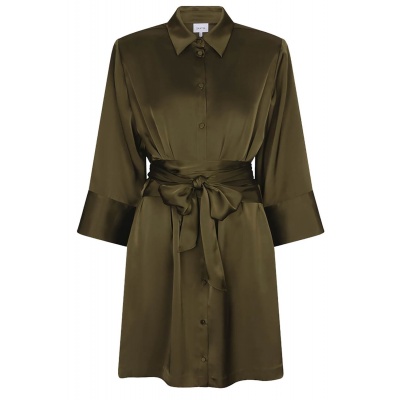 Foto van DANTE6 NOANNE BOLD SATIN SHIRT-WRAPDRESS
