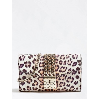 Foto van Guess Prisma Clutch Leopard