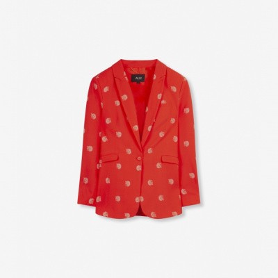 Foto van Alix the Label ladies woven dot leopard Blazer Soft Coral