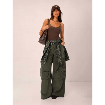 Foto van CARGO PANTS + CHECKED ACC. *IN GREEN, BEIGE & BROWN