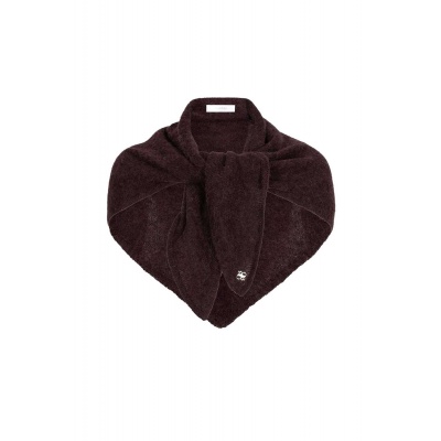 Foto van DANTE6 SKAI KNITTED TRIANGLE SCARF ALPACA *IN MOSSGREEN & PLUM 