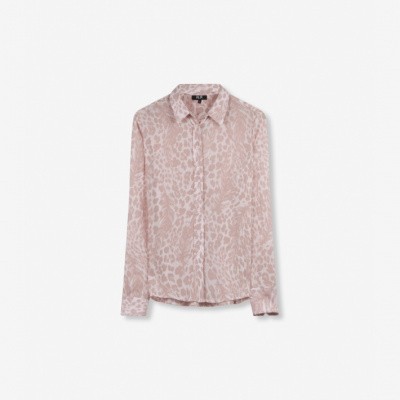 Foto van Alix the Label Ladies woven feather animal Blouse Pale Pink
