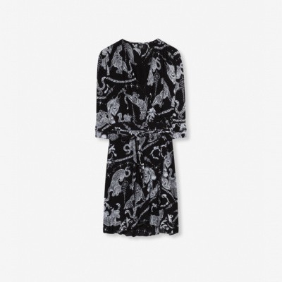 Foto van Alix the Label Ladies woven graphic animal dress Black