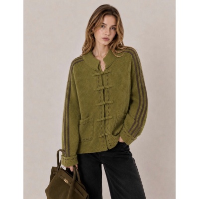 Foto van KNIT CARDIGAN MILITARY